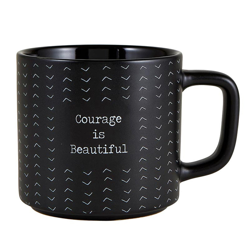 Courage Is Beautiful Stackable Mug | Stoneware Coffee Tea Cup | 14oz. by The Bullish Store