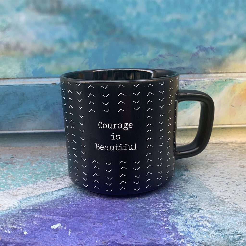 Courage Is Beautiful Stackable Mug | Stoneware Coffee Tea Cup | 14oz. by The Bullish Store