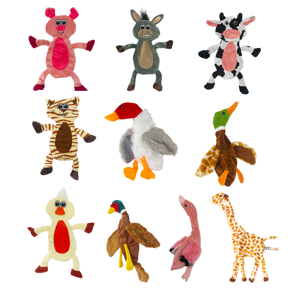 12" Crinkle Flat Dog Toy Collection by Dogline