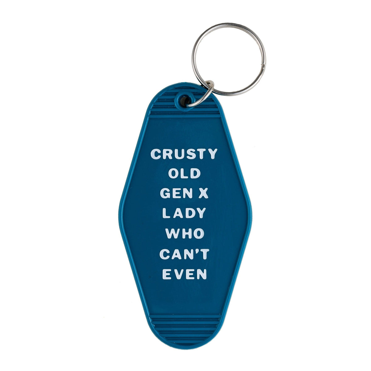 Crusty Old Gen X Lady Who Can't Even Keychain and Tote Bag Bundle | Motel Style Keyholder and Black Canvas Tote by The Bullish Store