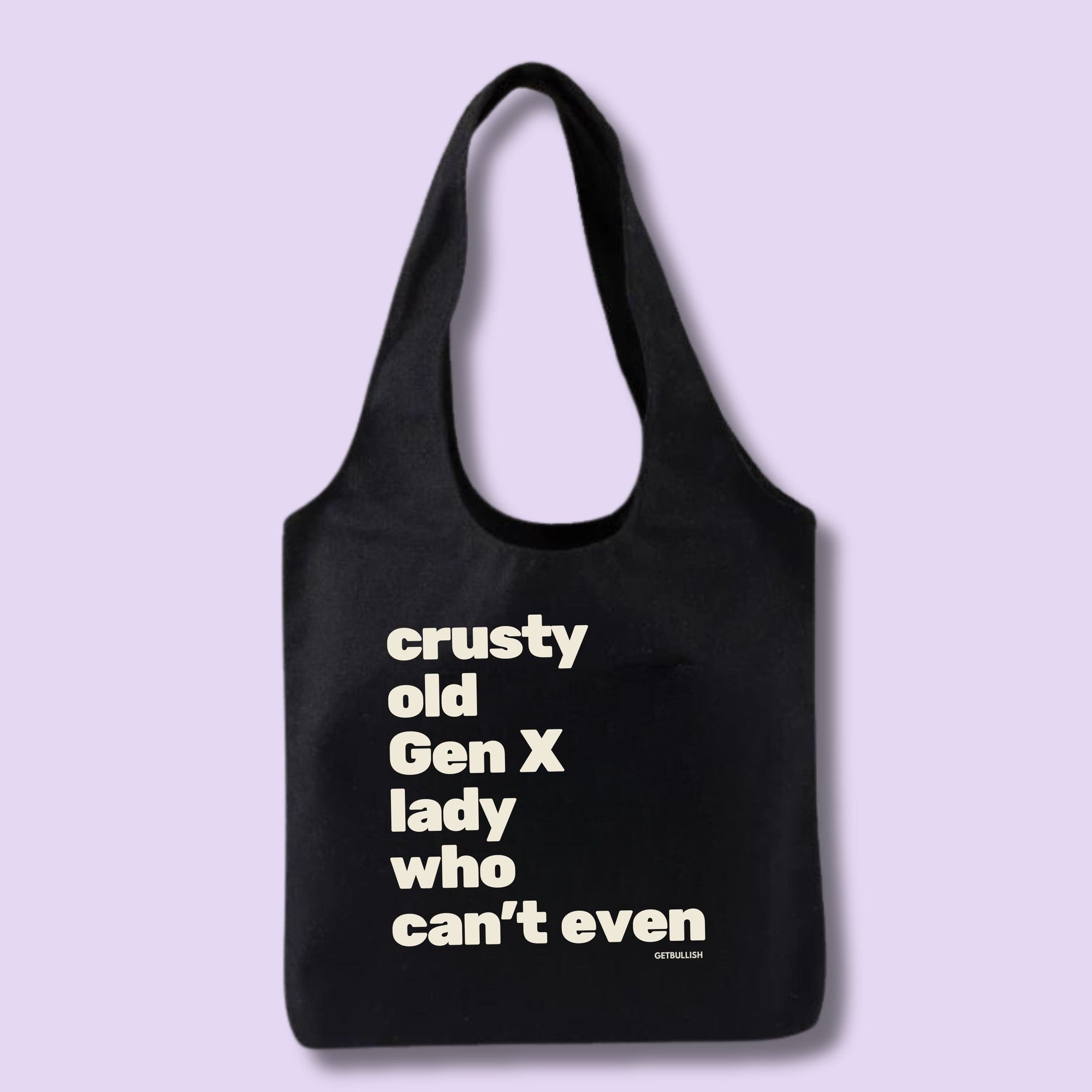 Crusty Old Gen X Lady Who Can't Even Keychain and Tote Bag Bundle | Motel Style Keyholder and Black Canvas Tote by The Bullish Store
