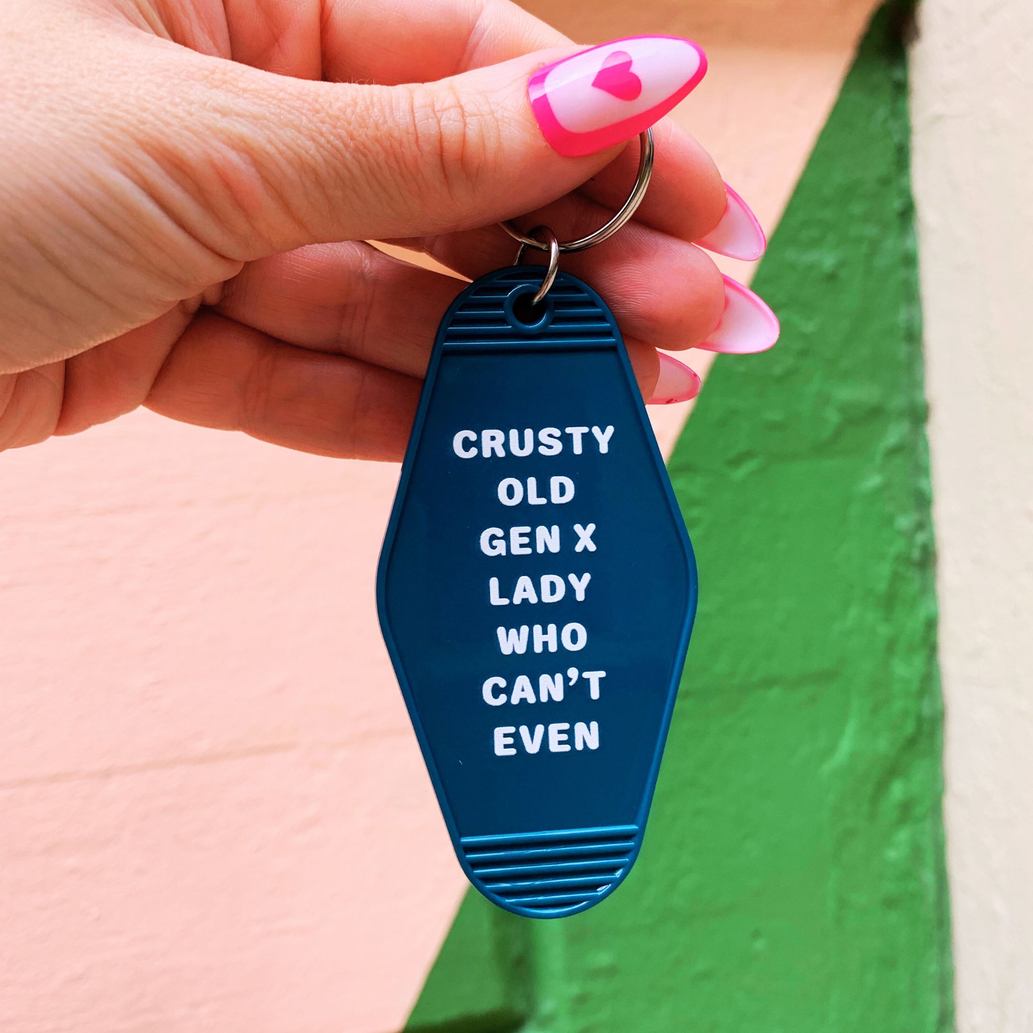 Crusty Old Gen X Lady Who Can't Even Keychain and Tote Bag Bundle | Motel Style Keyholder and Black Canvas Tote by The Bullish Store