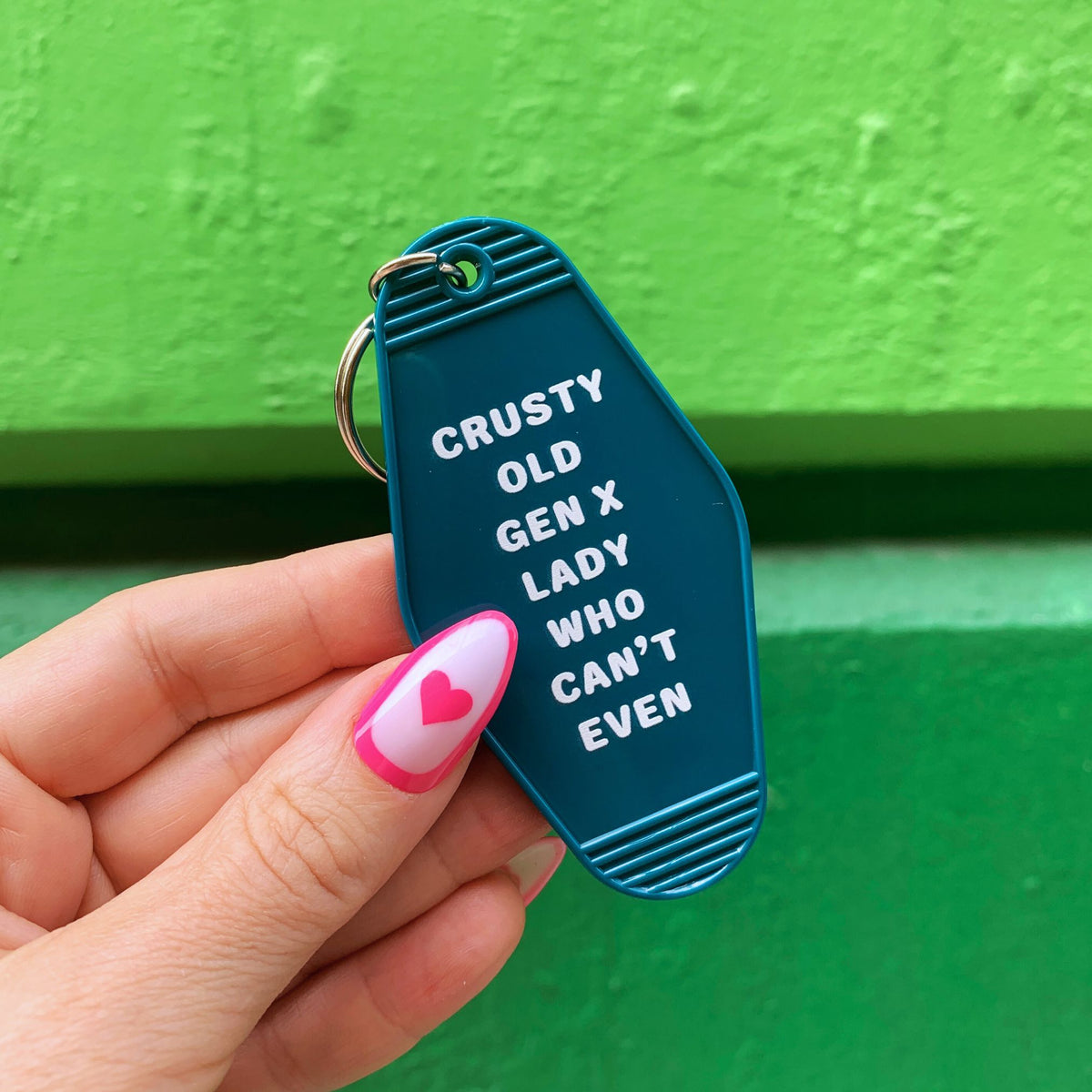 Crusty Old Gen X Lady Who Can't Even Keychain and Tote Bag Bundle | Motel Style Keyholder and Black Canvas Tote by The Bullish Store
