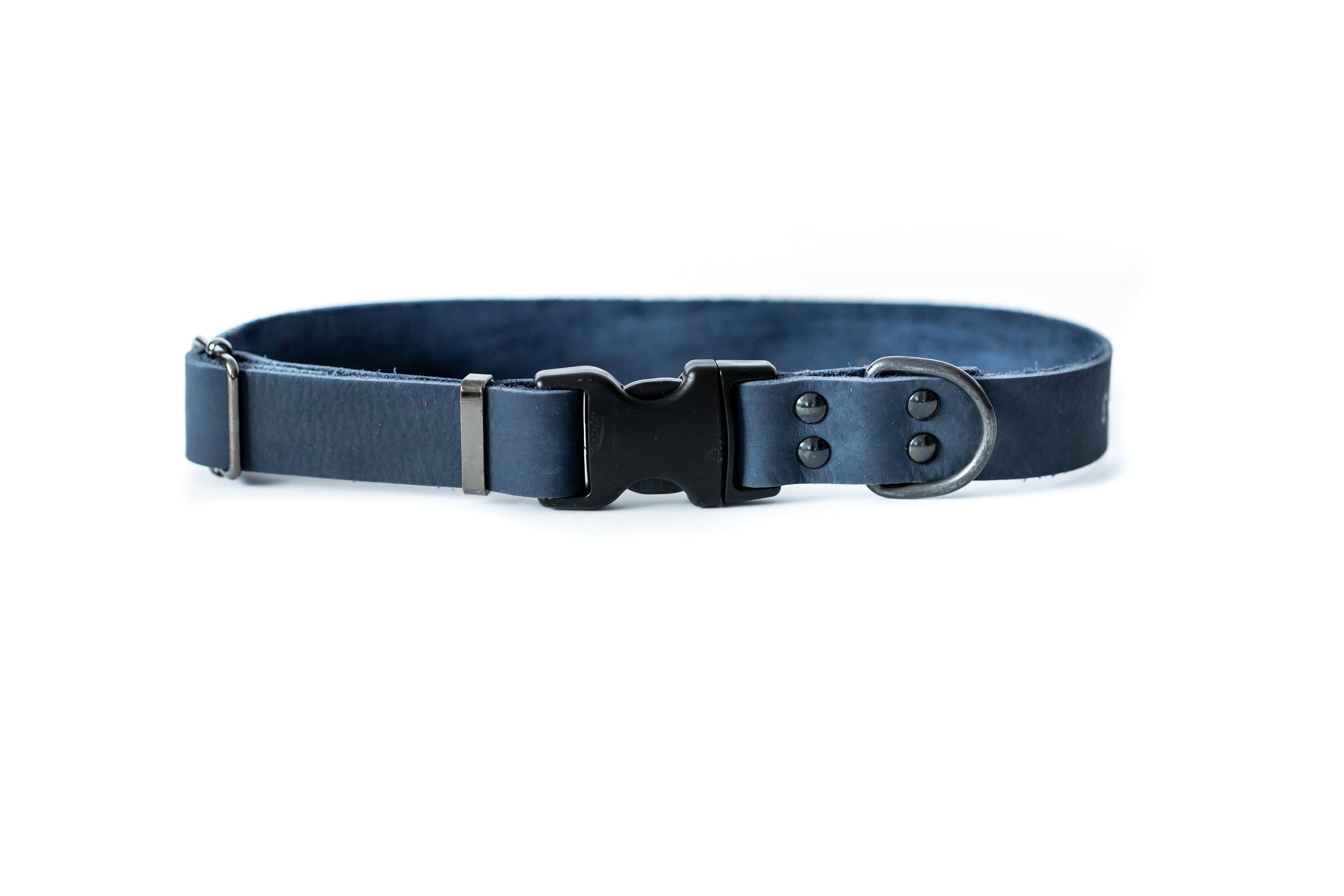 Sport Style Blue Jeans Leather Dog Collar by Euro-Dog Collars and Leads