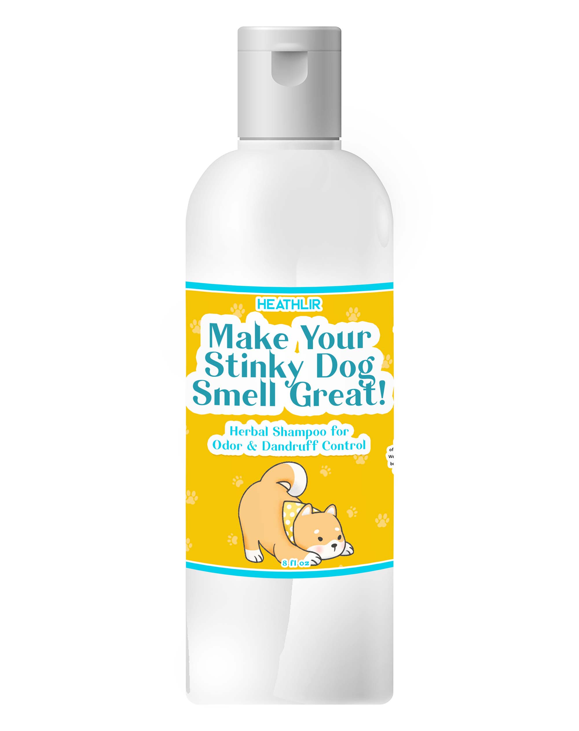 Make Your Stinky Dog Smell Great! Herbal Shampoo For Dogs (8 ounces) by Dahlia Pets