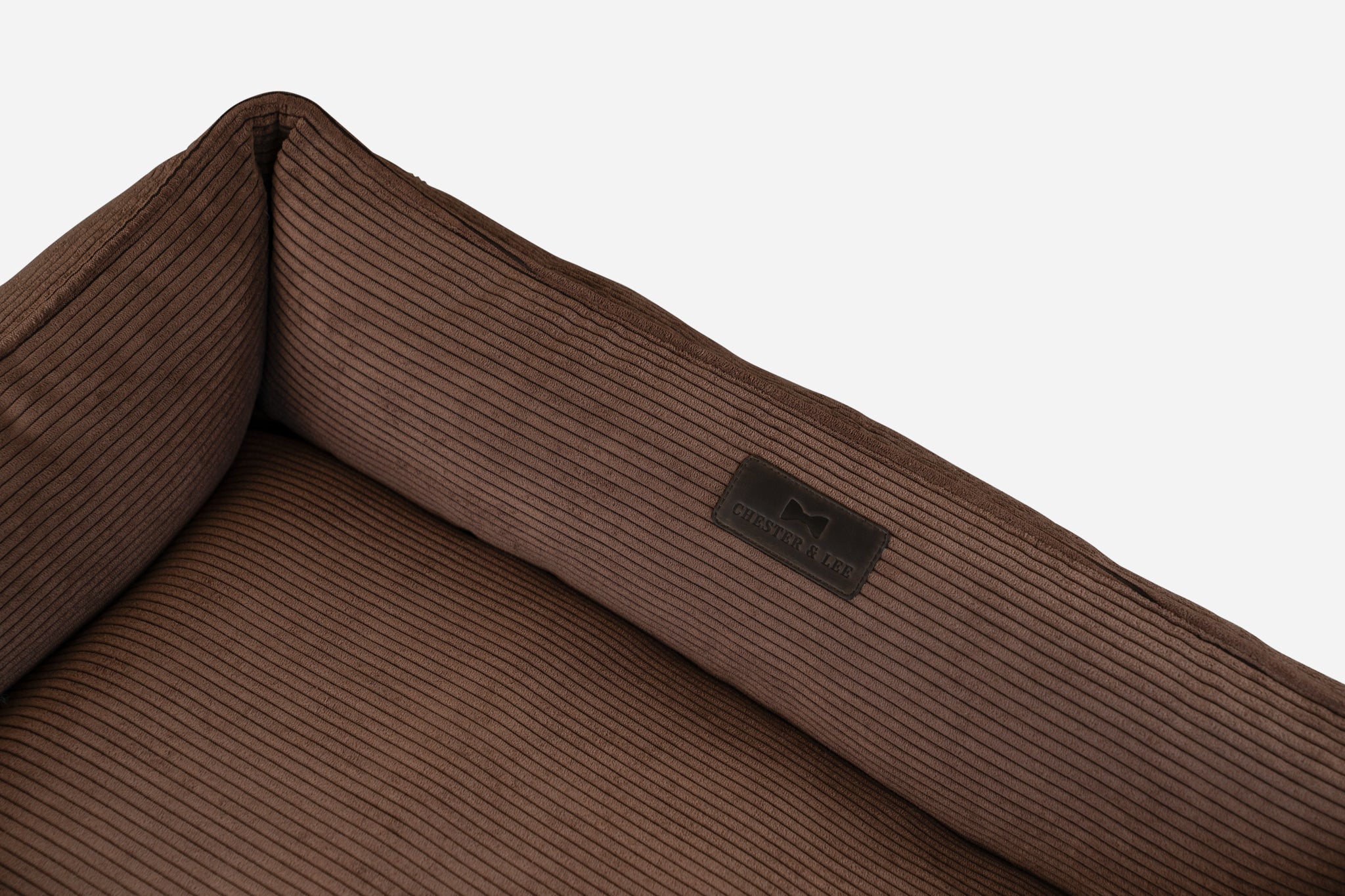 Chester & Lee | Fancy Corduroy Sleeper Dog Bed Brown by Chester & Lee