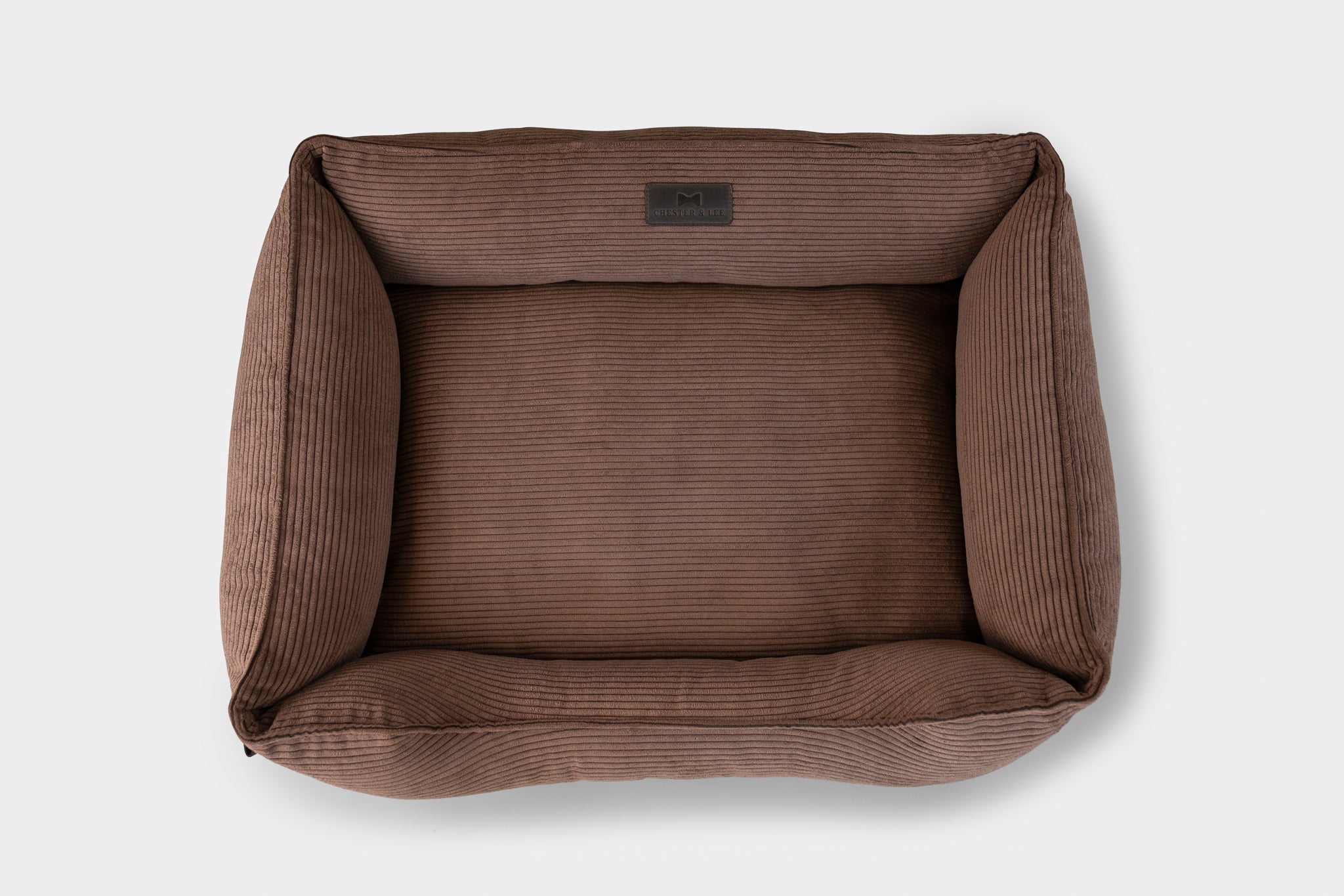 Chester & Lee | Fancy Corduroy Sleeper Dog Bed Brown by Chester & Lee