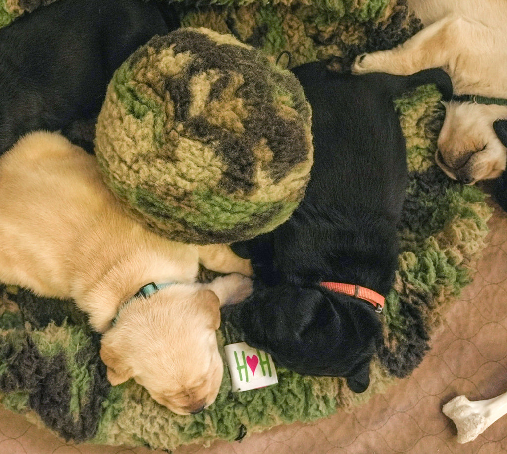 HuggleCause™, Warrior Canine Connection, Camouflage HuggleFleece® Plush Ball Dog Toy by HuggleHounds