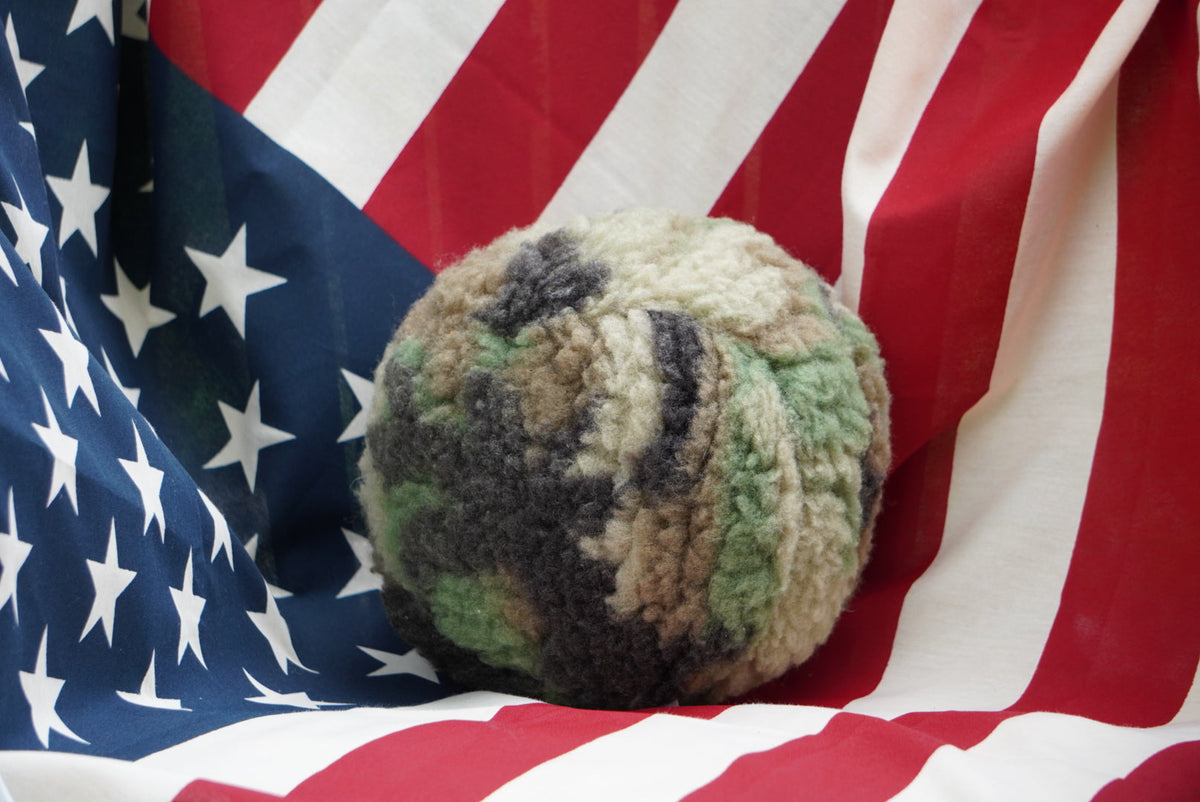 HuggleCause™, Warrior Canine Connection, Camouflage HuggleFleece® Plush Ball Dog Toy by HuggleHounds
