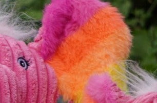 Rainbow Elephant Knottie® Plush Dog Toy by HuggleHounds
