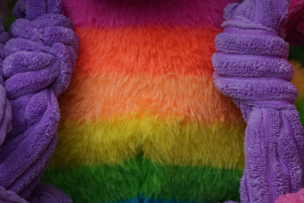 Rainbow Unicorn Knottie® Plush Dog Toy by HuggleHounds