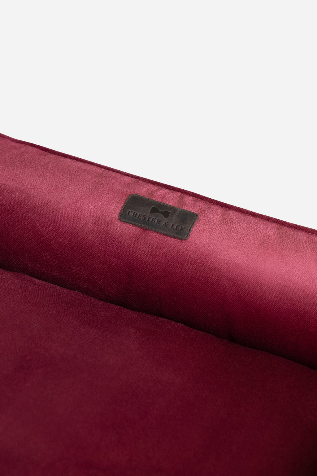 Chester & Lee | Vibrant Velvet Sleeper Dog Bed Wine by Chester & Lee