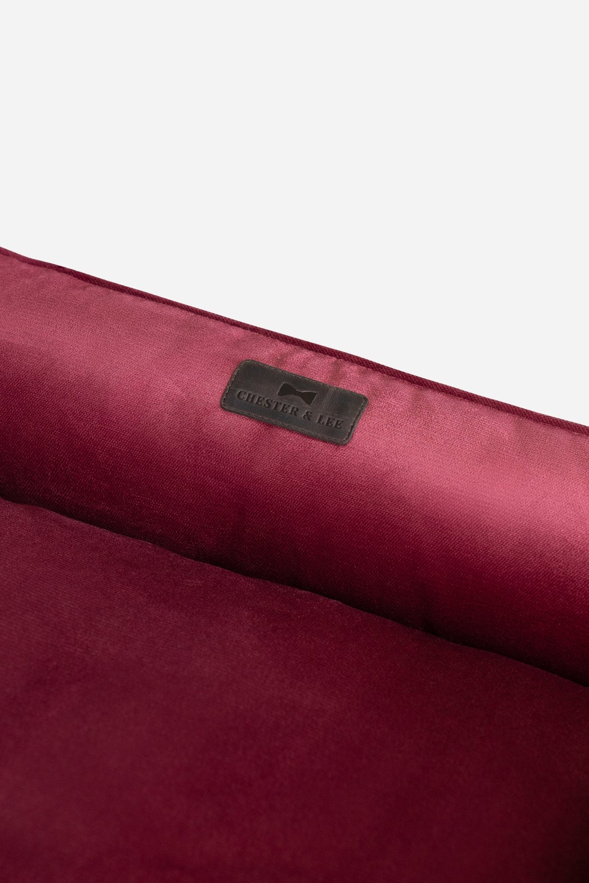 Chester & Lee | Vibrant Velvet Sleeper Dog Bed Wine by Chester & Lee