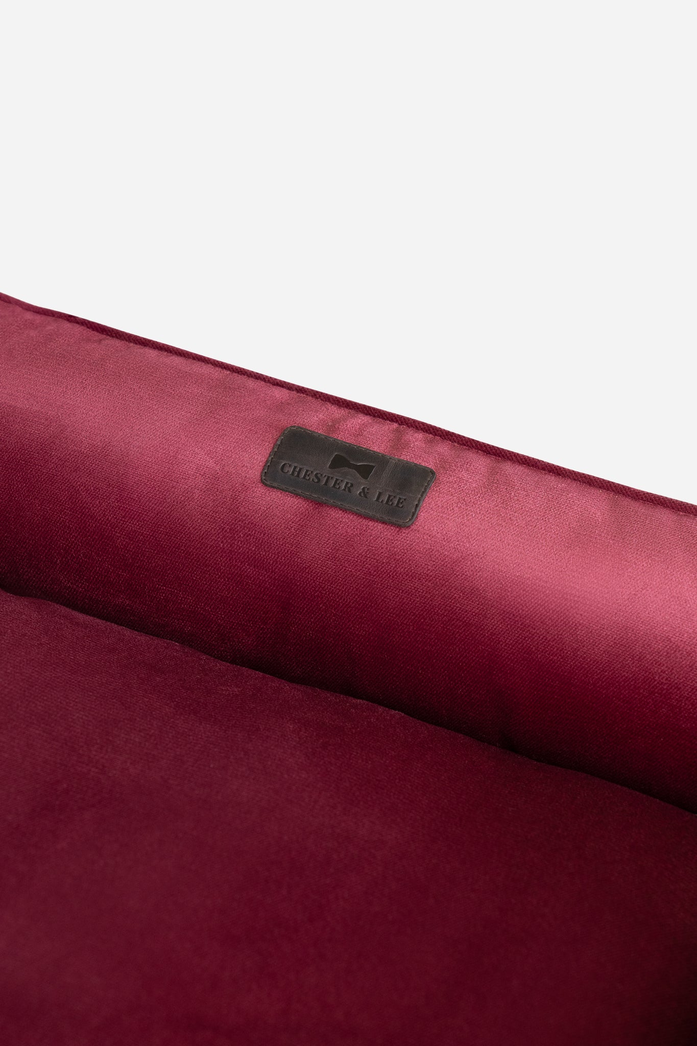 Chester & Lee | Vibrant Velvet Sleeper Dog Bed Wine by Chester & Lee