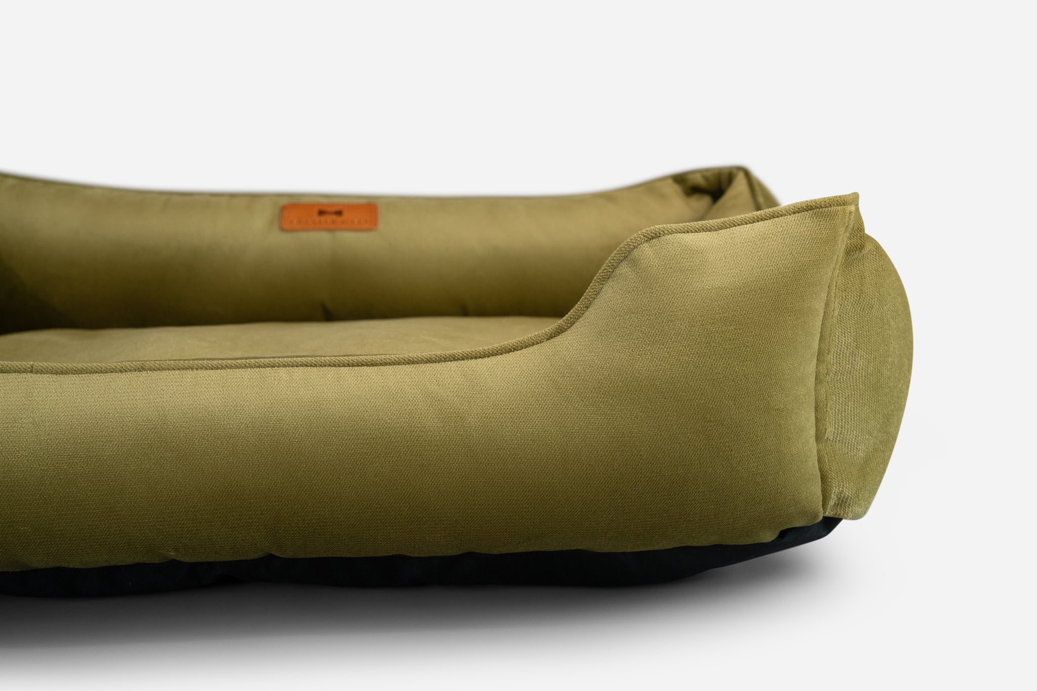 Chester & Lee | Vibrant Velvet Sleeper Dog Bed Olive by Chester & Lee