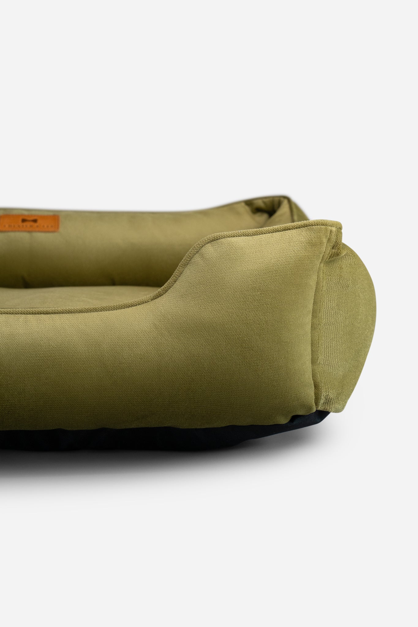Chester & Lee | Vibrant Velvet Sleeper Dog Bed Olive by Chester & Lee
