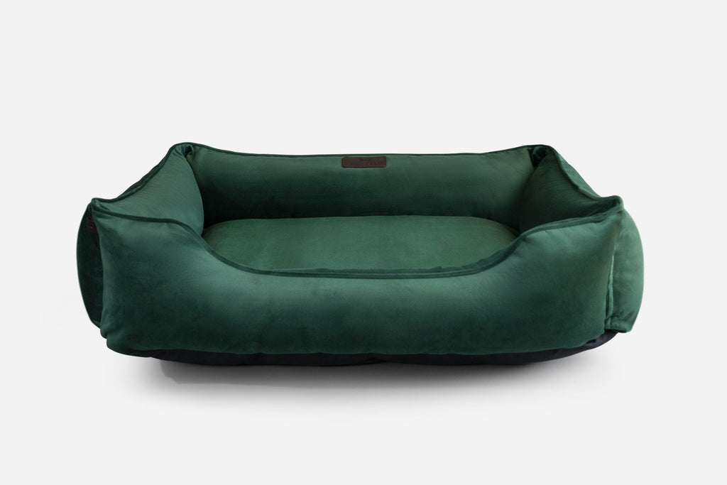 Chester & Lee | Classic Velvet Sleeper Dog Bed Green by Chester & Lee