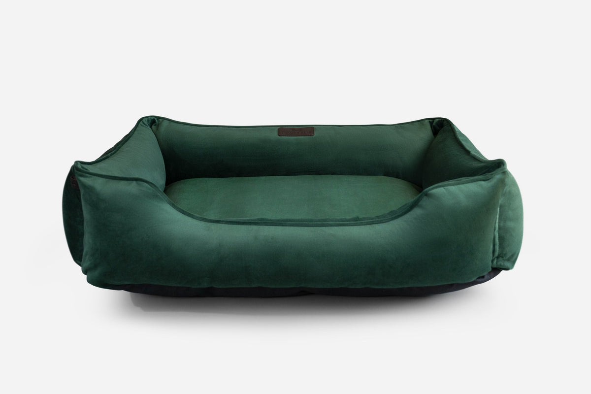 Chester & Lee | Classic Velvet Sleeper Dog Bed Green by Chester & Lee