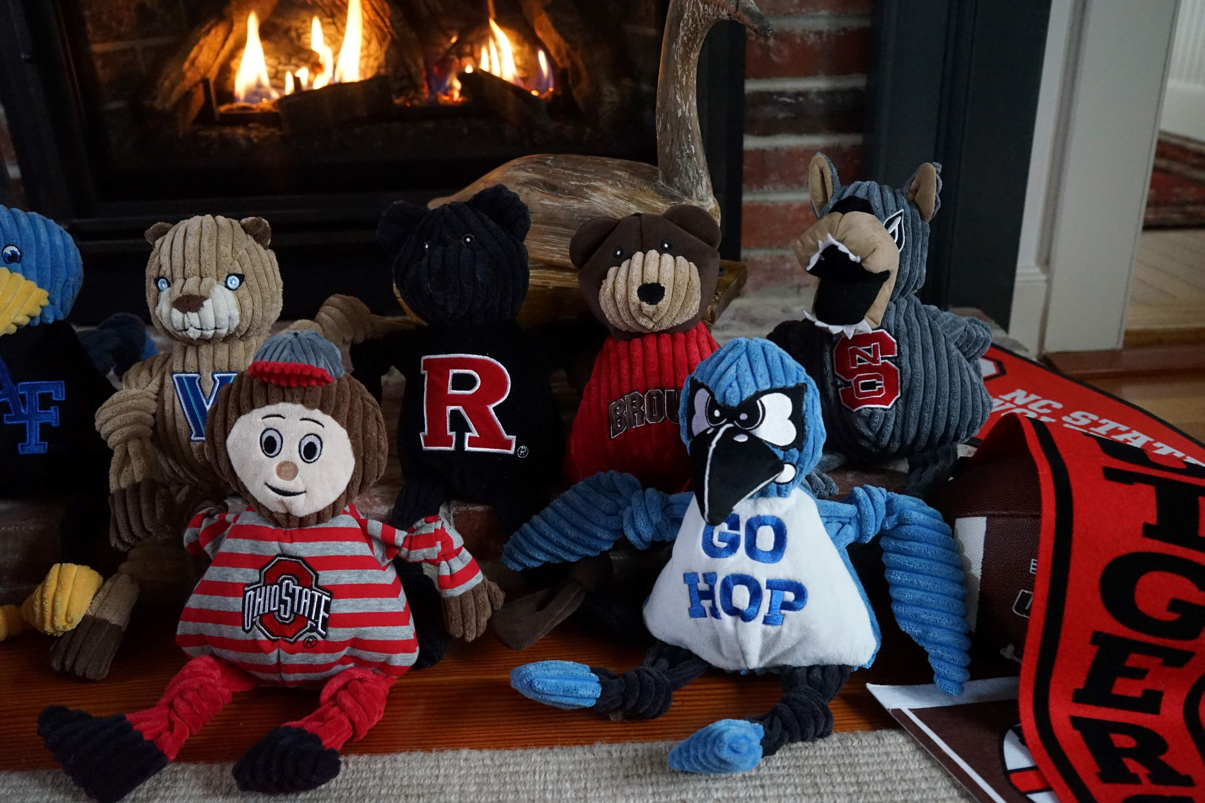 NCAA Mascot Johns Hopkins University, Jay the Blue Jay Knottie® Plush Dog Toy by HuggleHounds