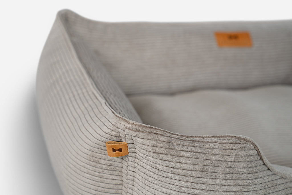 Chester & Lee | Fancy Corduroy Sleeper Dog Bed Taupe by Chester & Lee
