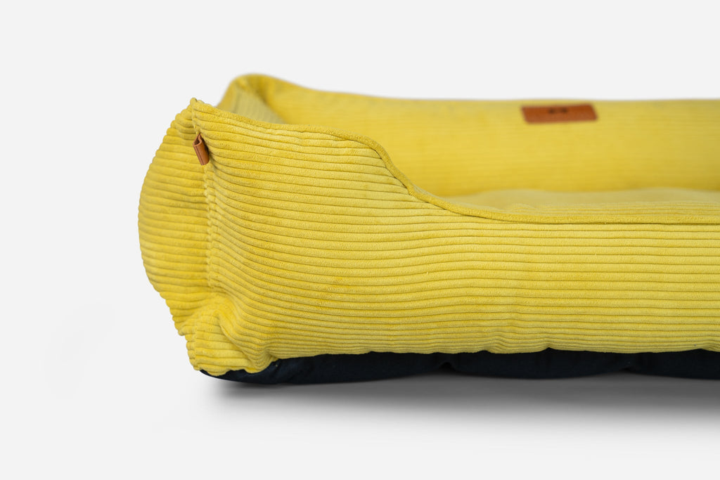 Chester & Lee | Fancy Corduroy Sleeper Dog Bed Sunny Yellow by Chester & Lee