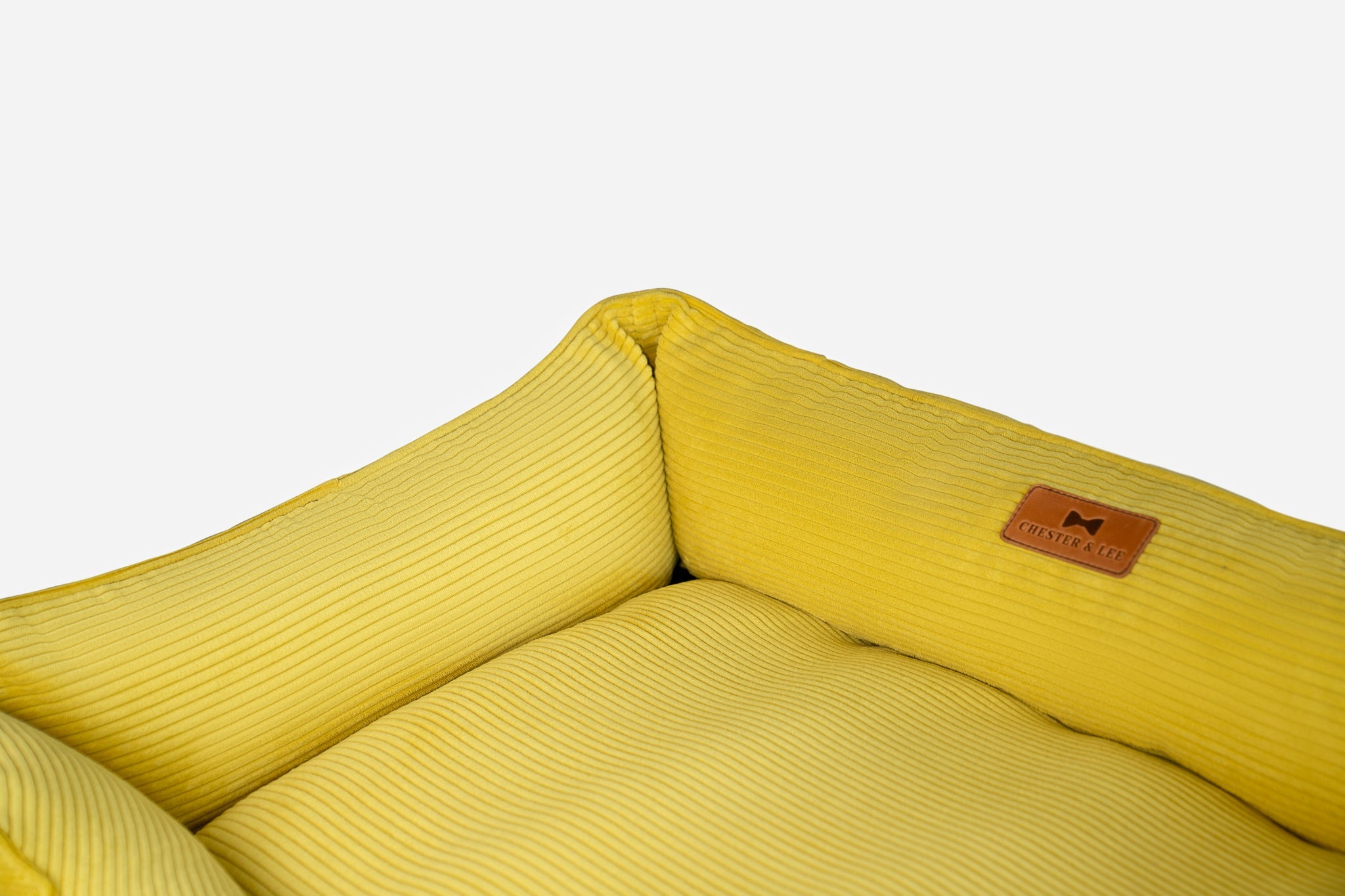 Chester & Lee | Fancy Corduroy Sleeper Dog Bed Sunny Yellow by Chester & Lee