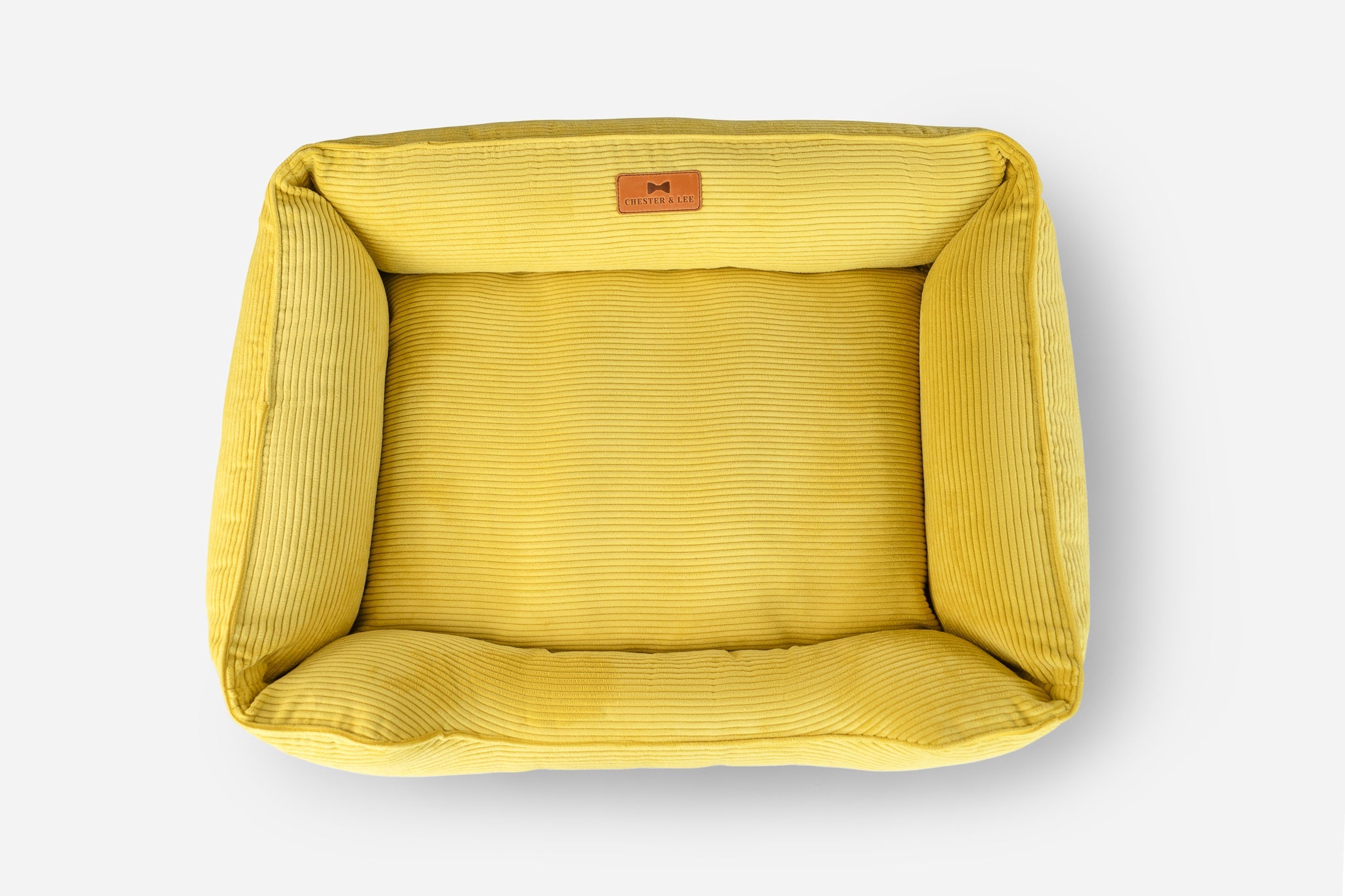 Chester & Lee | Fancy Corduroy Sleeper Dog Bed Sunny Yellow by Chester & Lee