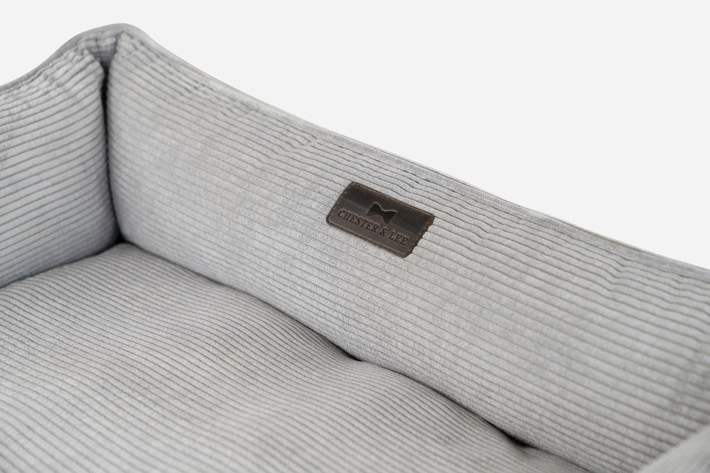 Chester & Lee | Fancy Corduroy Sleeper Dog Bed Gray by Chester & Lee
