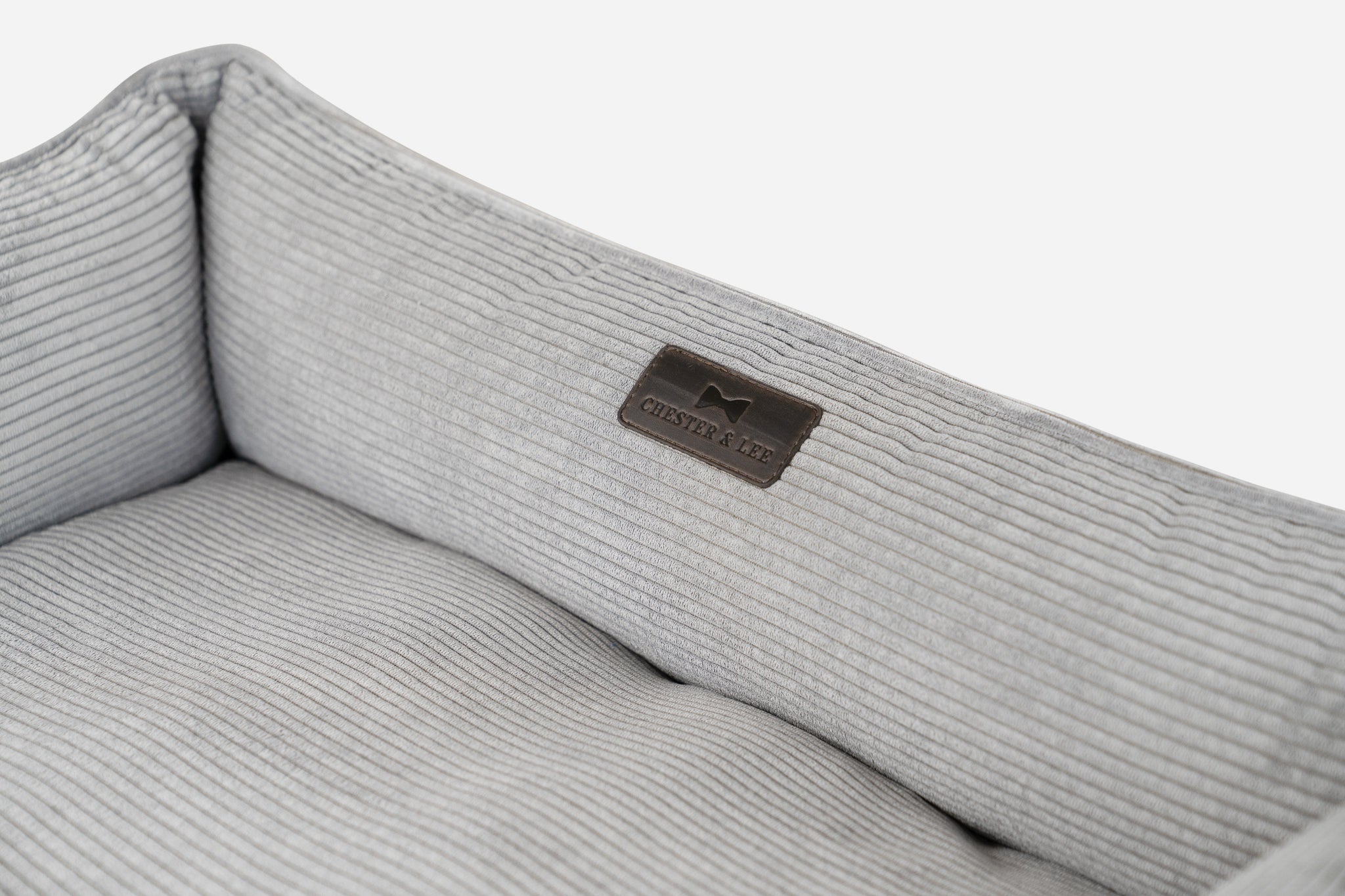 Chester & Lee | Fancy Corduroy Sleeper Dog Bed Gray by Chester & Lee