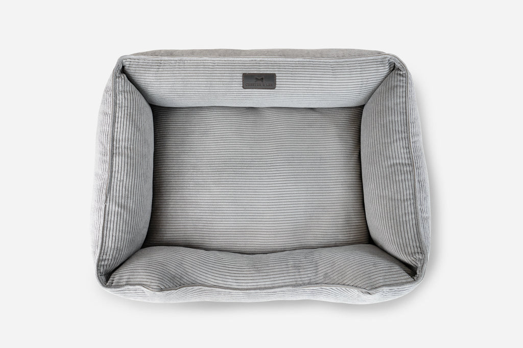 Chester & Lee | Fancy Corduroy Sleeper Dog Bed Gray by Chester & Lee