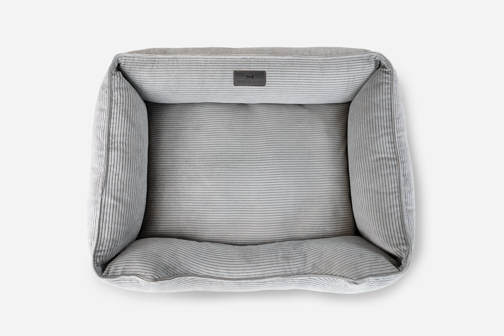 Chester & Lee | Fancy Corduroy Sleeper Dog Bed Gray by Chester & Lee