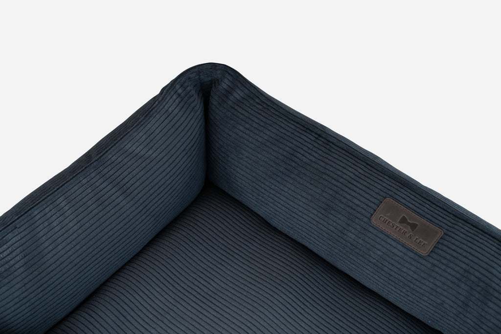 Chester & Lee | Fancy Corduroy Sleeper Dog Bed Graphite by Chester & Lee