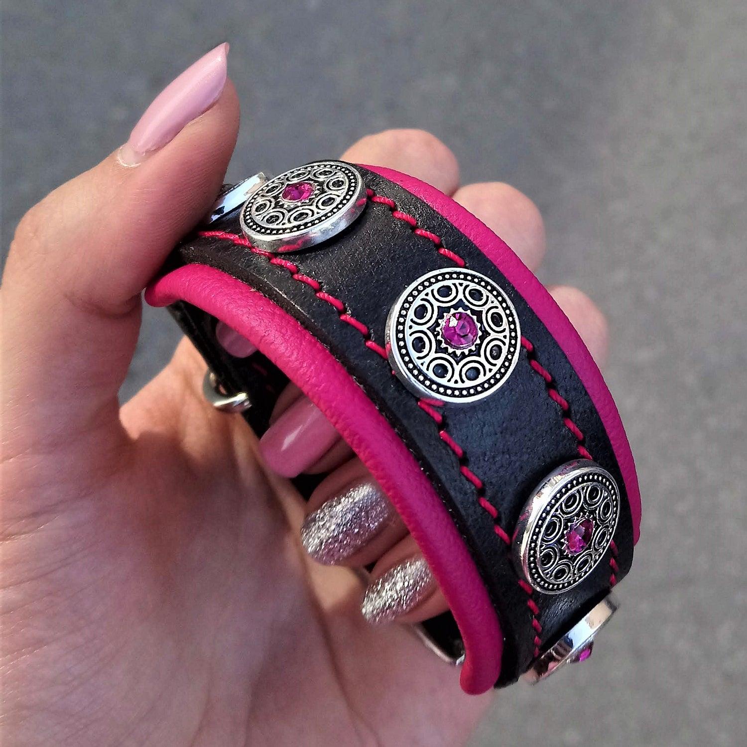 The "Bijou" handmade puppy collar by Bestia Dog Gear
