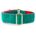 Holiday Velvet – Green/Red Dog Collar by 2 Hounds Design