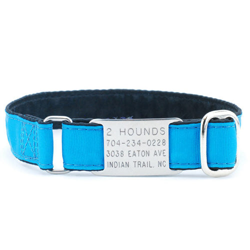 5/8″ Grosgrain Jingle Free Tag Dog Collar by 2 Hounds Design