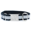 1″ Black Reflective Jingle Free Tag Dog Collar by 2 Hounds Design