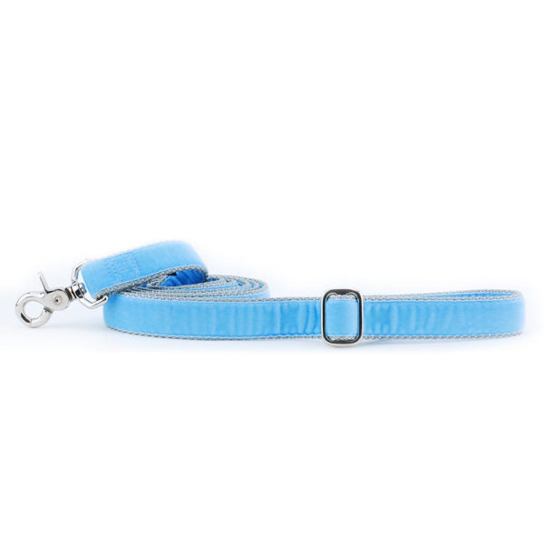 Light Blue Velvet Dog Leash by 2 Hounds Design