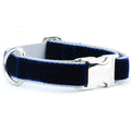 Navy/Silver Holiday Velvet Essential Buckle Martingale Dog Collar by 2 Hounds Design