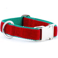 Red/Green Holiday Velvet Essential Dog Collar by 2 Hounds Design