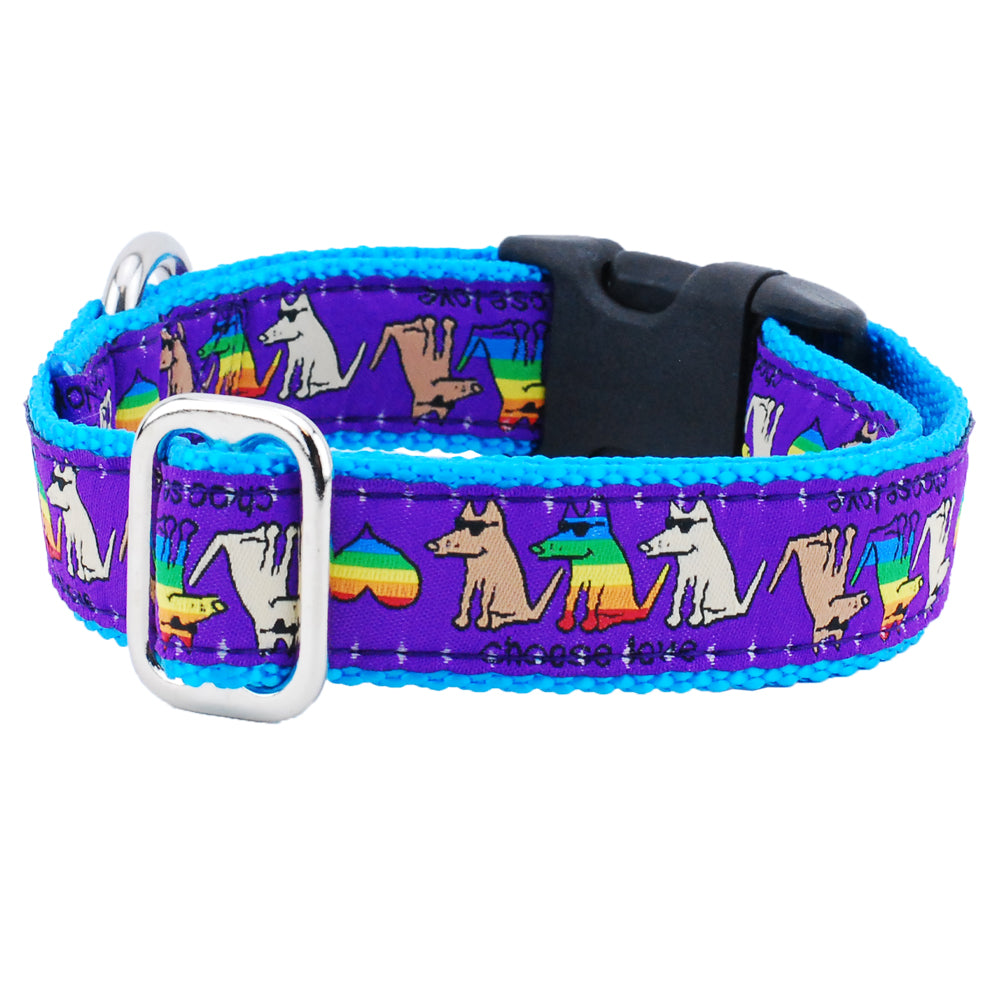 1″ Choose Love Teddy The Dog Essential Martingale Dog Collar by 2 Hounds Design
