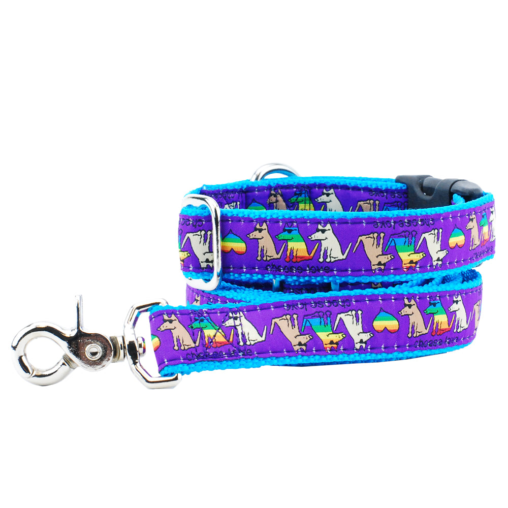 1″ Choose Love Teddy The Dog Essential Buckle Martingale Dog Collar by 2 Hounds Design