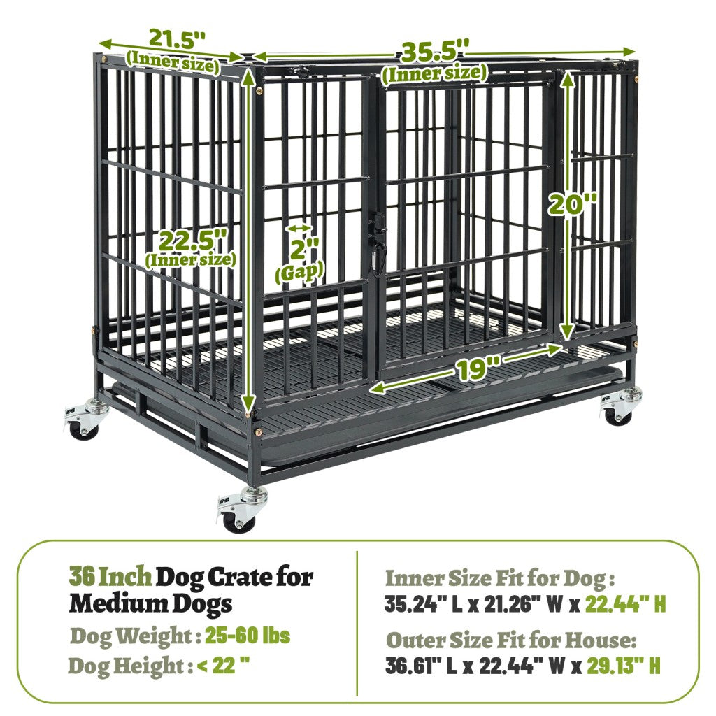 37" Stackable Heavy Duty Dog Kennel 371D04 by Homey Pet Official
