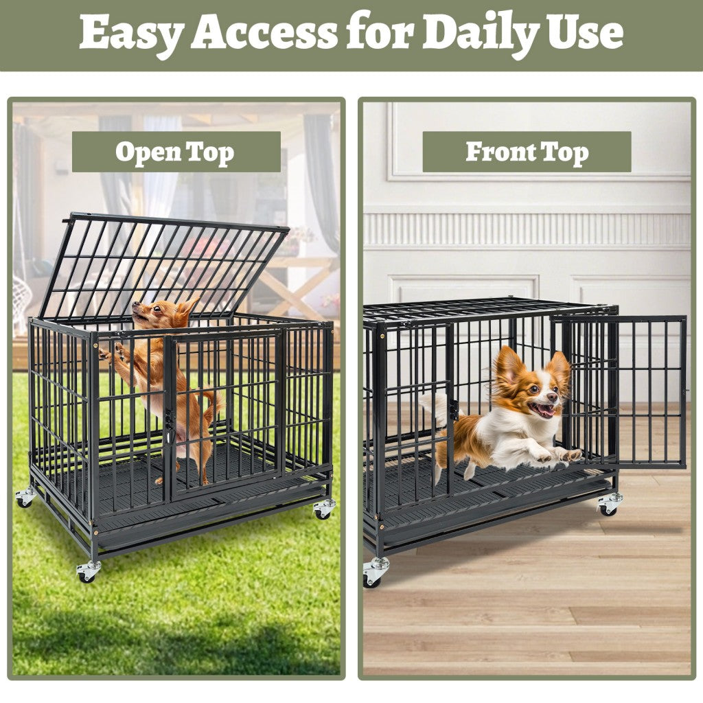 37" Stackable Heavy Duty Dog Kennel 371D04 by Homey Pet Official