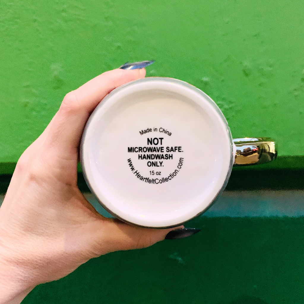 Darling You Are A Goddess A Badass Cozy Gold Handle Mug | Stoneware Coffee Tea Cup | 15oz by The Bullish Store