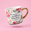 Darling You Are A Goddess A Badass Cozy Gold Handle Mug | Stoneware Coffee Tea Cup | 15oz by The Bullish Store