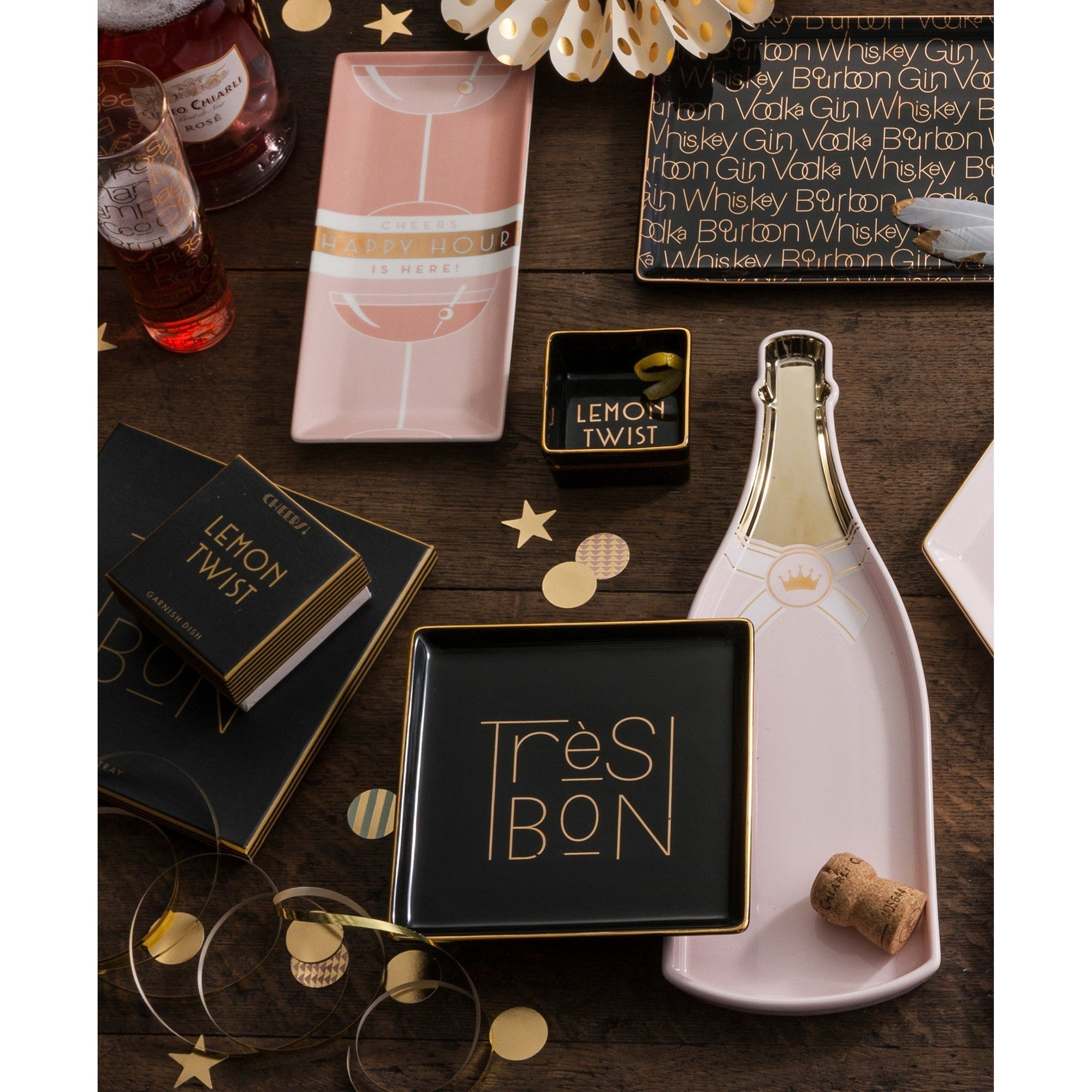 Deco Style Happy Hour is Here Vertical Tray in Gift Box by The Bullish Store