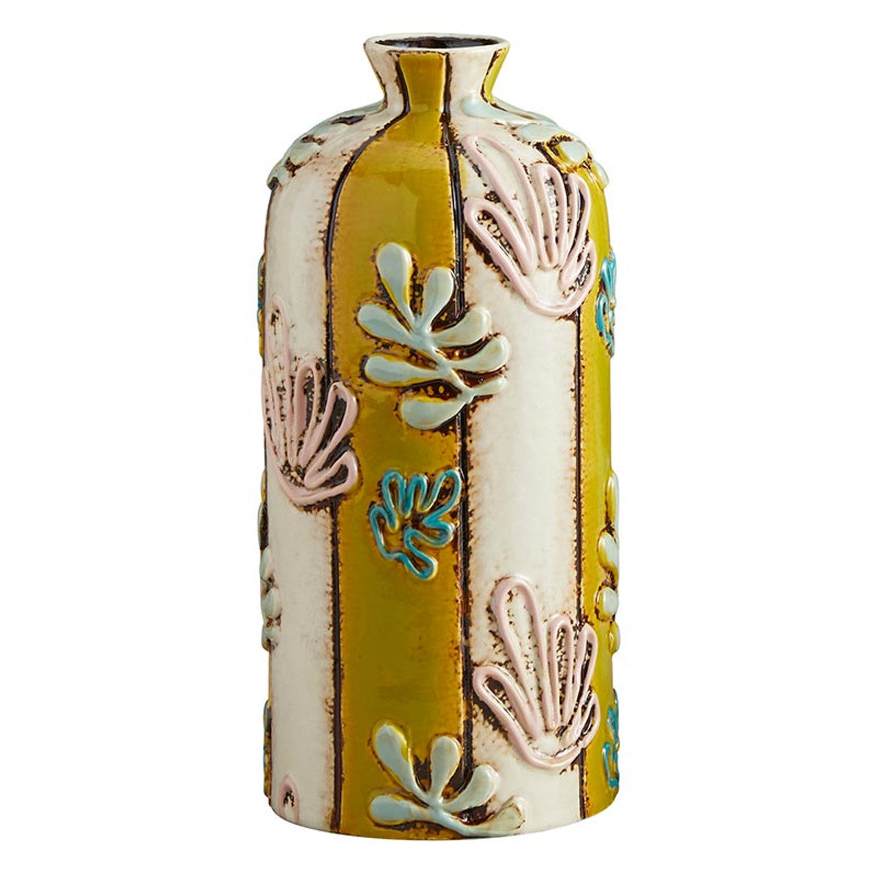 Deep Sea Ceramic Vase | Decorative Flower Bud Holder | 4" x 8" by The Bullish Store