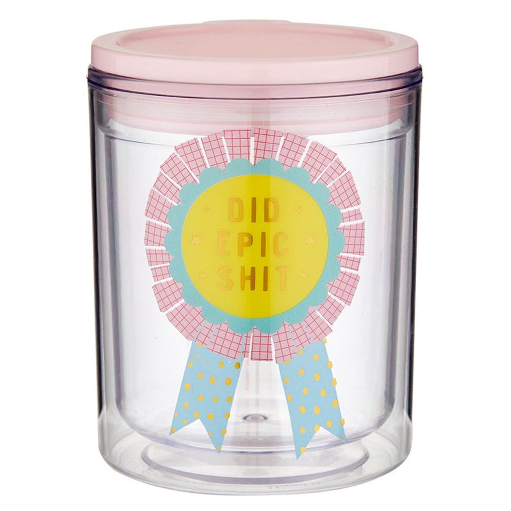 Did Epic Shit Double-Wall Short Tumbler | Acrylic Travel Tumbler with Lid | 4.5" by The Bullish Store