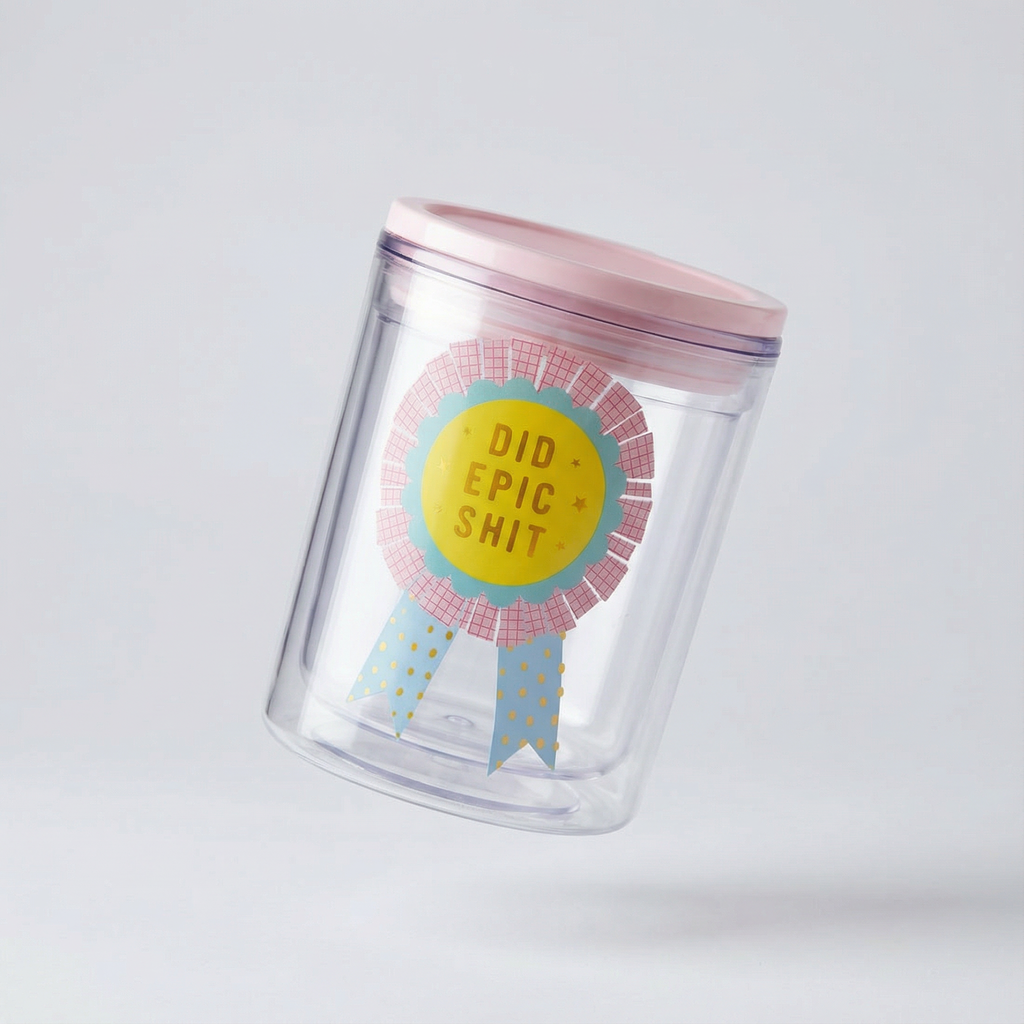 Did Epic Shit Double-Wall Short Tumbler | Acrylic Travel Tumbler with Lid | 4.5" by The Bullish Store
