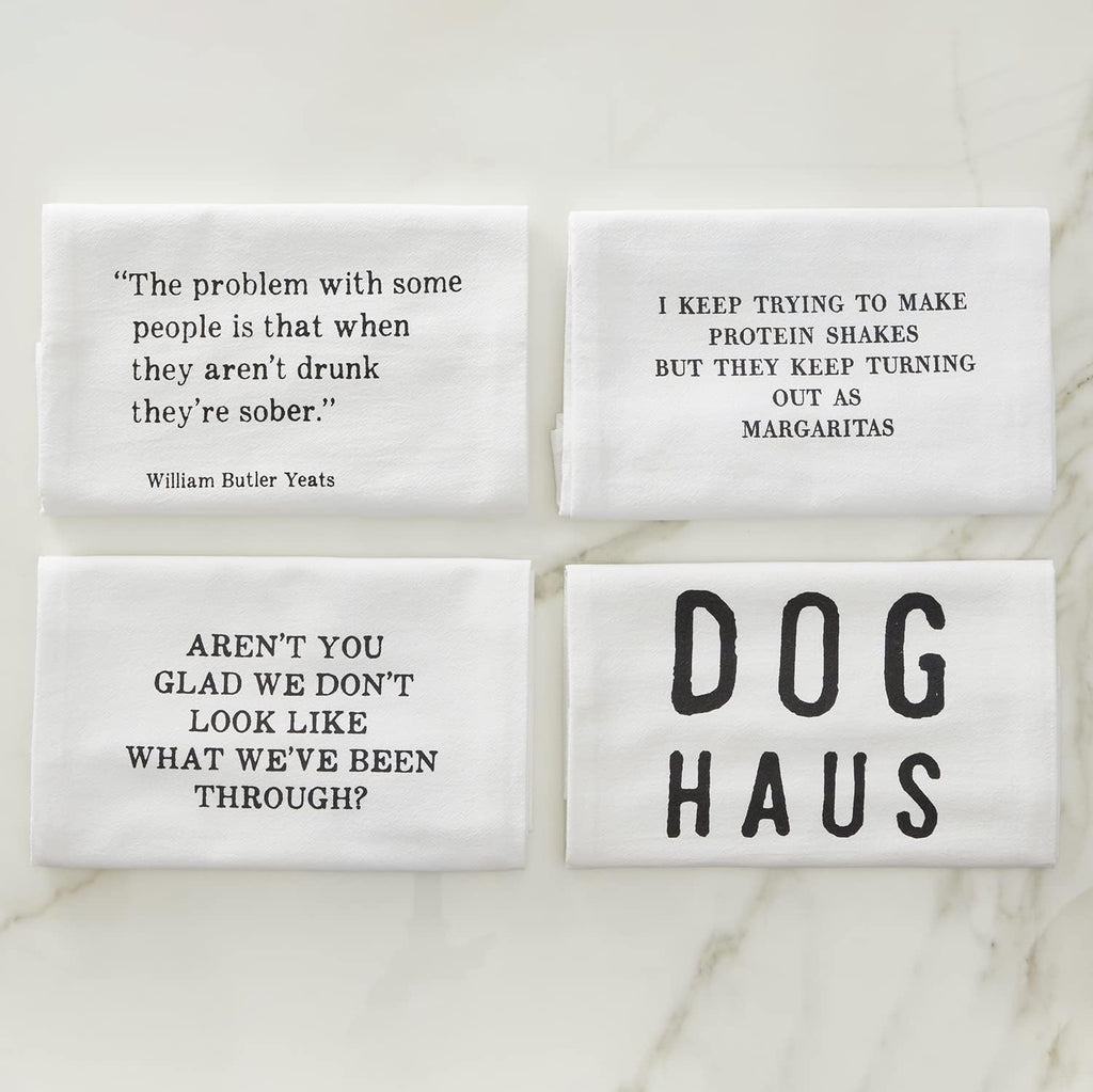 Dog Haus Thirsty Boy Dish Towel | Cotton Flour Sack Kitchen Towel | 30" x 30" by The Bullish Store